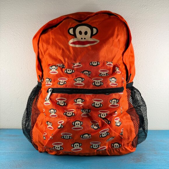 Vintage Paul Frank Orange Julius Monkey Collapsible Backpack - Picture 1 of 11